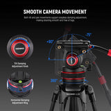 NEEWER LL35 78" Pro Video Camera Carbon Fiber Tripod