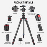 NEEWER N55C 68" Carbon Fiber Monopod Tripod