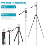 NEEWER 71.2" Aluminum Alloy Monopod Tripod