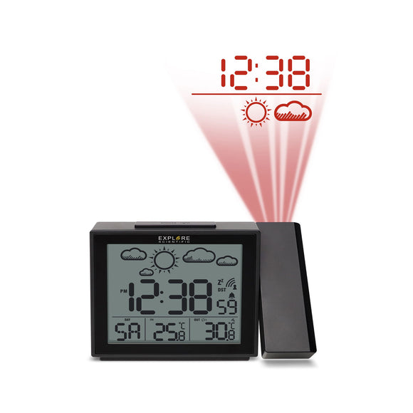 Explore Scientific Projection Radio Controlled Clock with Weather Forecast Display